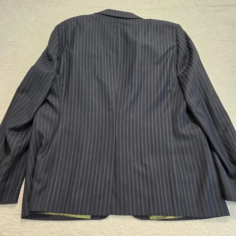 Ted Baker London Single Breasted Black Pinstripe Suit Jacket Men's 47